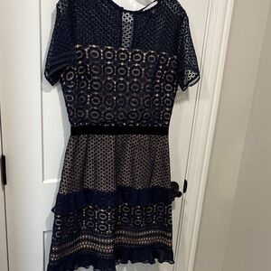 Chelsea 28 - Navy Lace A-Line Dress